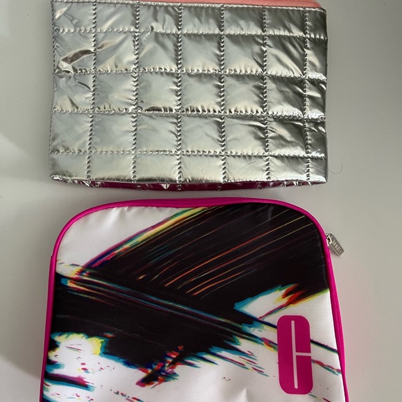 Clinique Handbags - Brand New Clinique Silver and Multicolor Cosmetic Bags